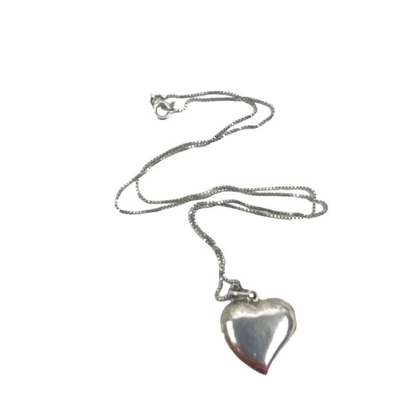 Vintage Silver Heart Marcasite Locket Necklace With Intricate Design - Picture 6 of 9